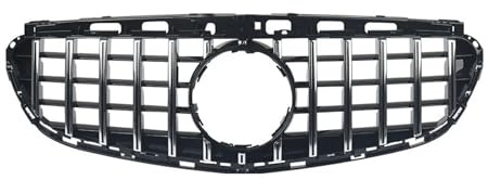 Frontgrill Autofront Für Benz E-Klasse W212 E300 E350 E400 2014-2016 Chrom-Grills Im Für GTR-Stil Glänzend Schwarz Für AMG-Renngrill für Kühlergrills(GTR-Chrome Silver)
