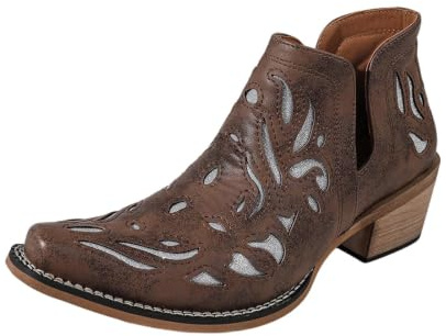 Generisch Bottines élégantes pour femme - Bottines à talon compensé - Bottes d'extérieur - Talon bloc - Tige large - Bottines légères - Bottes confortables à tige large