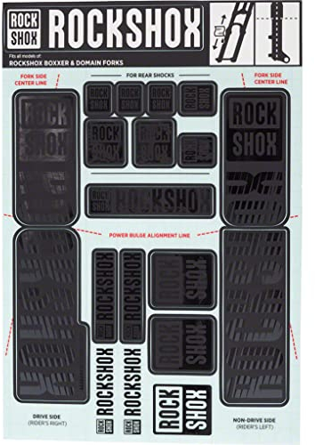 RockShox Sticker Set 35 mm Stealth, Boxxer/Domain Doppia Corona, 11.4318.003.514 Pezzi di Ricambio, Nero, Standard