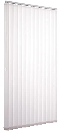 Ventanara® Lamellenvorhang raumverdunkelnd 100% Komplettset Vertikaljalousie 89mm inklusive Montagematerial (Weiß, 150 x 180 cm)