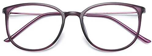 KOOSUFA Klassische Retro Nerdbrille Damen Herren Brille Ohne Sehstärke Dünne Brillengestelle Rund Pantobrille Brillenfassung Fake Brille Vintage mit Etui