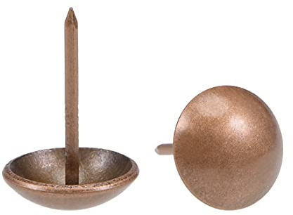 sourcing map 100Stk.Polsternägel 14mm Kopfdurchmesser Antik Runde Reißzwecke Kupferton