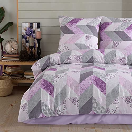 Buymax® Copripiumino Singolo 155x220 100% Cotone 4 Pezzi Copripiumino - Set Biancheria Letto 155 x 220cm con 2 Federe 80x80cm, Copripiumino Renforcé ÖKO-TEX con Cerniera