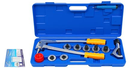 Rohrexpander Satz,Manuelle Rohraufweiter mit Rohrabschneider,inkl. 7 Aufweitköpfe(10mm,12mm,16mm,19mm,22mm,25mm,28 mm)