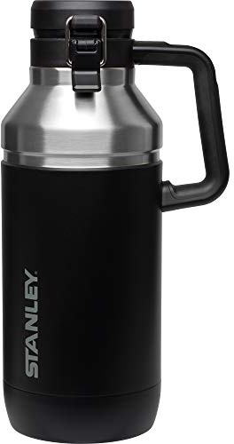 STANLEY Go Growler, jarra de cerveza de acero inoxidable aislada al vacío de 64 onzas, resistente con interior de acero inoxidable, 24 horas de frío y 4 días de retención de hielo