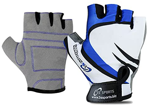 3S Sports Unisex Kids Boy's Girl's Cycling Half Finger Gloves Padded Fingerless Glove Sports Mittens for BMX Bike Biking Motorcycle Running Driving Climbing