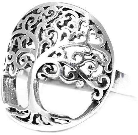 Windalf Celtic Irischer Ring Maja 17 mm Keltischer Lebensbaum Glücksring 925 Sterlingsilber (925 Sterlingsilber, 58 (18.5))