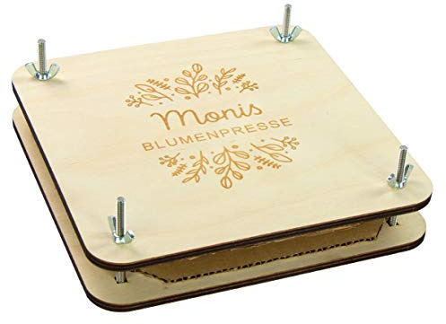 LAUBLUST Blumenpresse Personalisiert - Blumen Motiv - Holz, 20x20cm | Sammeln & Basteln | Geschenk Kinder & Erwachsene