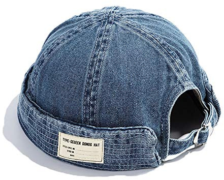 YAMEE Docker-Cap Herren Denim Docker Mütze Damen Bikercap Seemannsmütze Hafenmütze Herrenmütze Hat Wandermütze Dockercap Kopfbedeckung Seemannskappe Vatertagsgeschenk（Kopfumfang Größenverstellbar）