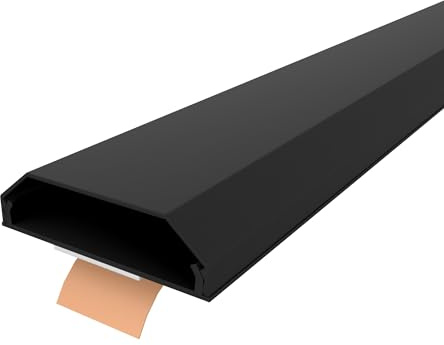 Onpira® Kabelkanal aus Aluminium in 5 Farben insgesamt in 40 Varianten zum auswählen (50x750mm, Schwarz Selbstklebend: ja)