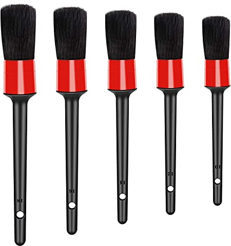 TYPHEERX Detailing Brush 5-teiliges Auto-Reinigungsbürsten-Set für Motorräder, Innenlüftungen, Armaturenbrett-Embleme