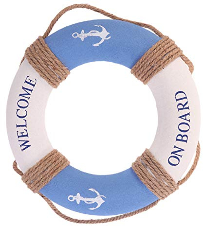 PRETYZOOM Rettungsring Boje Willkommensdekoration Hauswand Nautische Dekoration (Blauer Eisenanker 30Cm) Deko