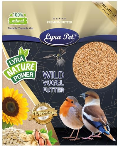 Lyra Pet® 20 kg Hirse weiß gelb lose Vogelfutter für Ziervögel & Wildvögel | Ideal für Futtermischungen - Ganzjähriges Wildvogelfutter - Mineralstoffreicher Energielieferant - Sittiche & Kanarien
