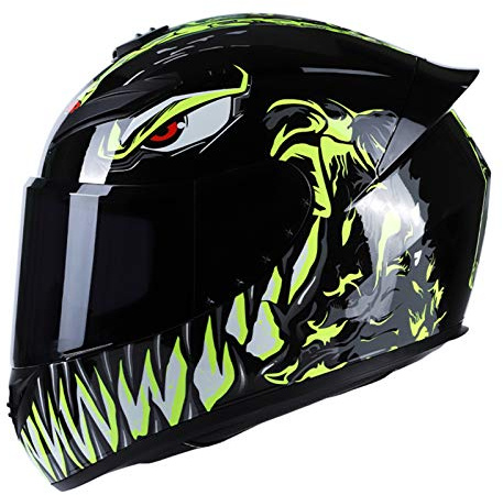KKnoon Casque Intégral De Moto Style Équitation Léger Pour Femme Et Homme Pour Scooter De Course Etc