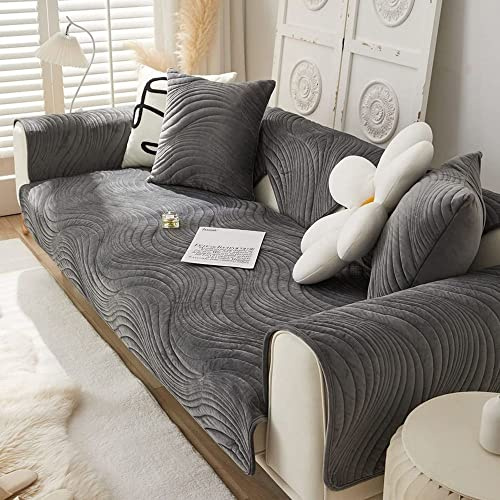 WYJHNL Sofabezüge/Schonbezüfe, Super Weicher Sofabezug/Sofahusse aus Samt, Geometrische Dick Warm überwürfe/Sofaschoner Bequemer Plüsch rutschfest Decke Möbelschutz Für Wohnzimmer 70 * 150cm