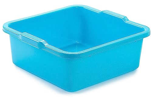 ACAN Tradineur - Cubo, Barreño, Tina Multiusos - Fabricado en plástico - Producto y Utensilio de Limpieza - Forma Cuadrado - Capacidad de 8 litros - 31 x 30 cm - Color Azul