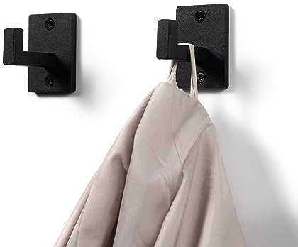 5er Set Garderobenhaken aus Stahl industrial look I Kleiderhaken schwarz rustikal I Kleider-Haken Wandhaken Handtuchhalter I 5 Stück