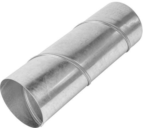 Repa Market Conduit d'air rond en spirale de 100 mm, conduit de 300 mm de long, rallonge de tuyau d'aération droit et rigide en acier galvanisé pour séchage, échappement d'air chaud