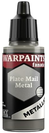 The Army Painter, Warpaints Fanatic Metallics Plate Mail Metal Single Acrylics, Miniature Hobby Painting, Quality Paint for Miniature Wargaming