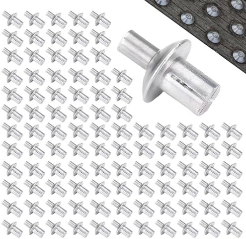Head Pop Rivet Core Rivets - 100pcs Aluminum Core Rivets, Smooth Dome Head Pop Rivets | Round Head Rivets, Solid Construction Hammer Drive Nail in Anchor