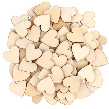 Giantree 100 Stück Holzherzen zum Beschriften, Herzdekoration Holz DIY Handwerk Holz Herzen Unbehandelt Unbemalt Holzherzen Beschriften für Tischdekoration Hochzeit Geburtstag Weihnachten(2CM)
