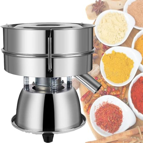 Automatic Powder Sifter with 40 mesh,Electric Sieve Shaker Vibrating Machine for Flour,Stainless Steel Screening,1350RPM Automatic Sieve Shaker, for Granule Powder Grain