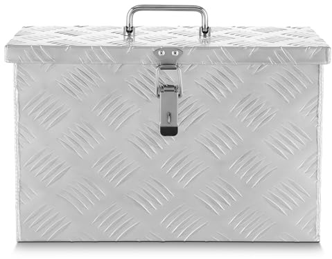 DNA MOTORING TBOX-T5-007-ALU Werkzeugkasten aus Aluminium, 40,6 x 19,1 x 25,4 cm, silberfarben