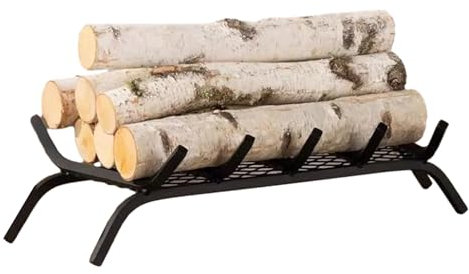 MYVVKIA Soporte para leña para Chimenea pequeña, Estante apilador de leña anticaída con Rejilla, Soporte para leña para Exteriores, Estante de Almacenamiento para leña para estuf