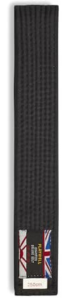 Playwell Ceinture d'arts martiaux en coton de couleur unie pour graduation - (Karaté, Judo Taekwondo), Noir , 280cm