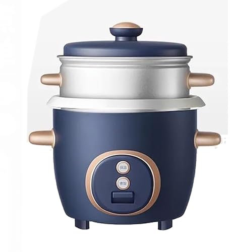 Vecchio stile Mini Cuociriso Con Pentola Antiaderente Rimovibile, Cuociriso Portatile Da Viaggio Piccolo Da 1,5 Litri, Con Vaporiera, for Dormitorio Familiare 1-3 Persone