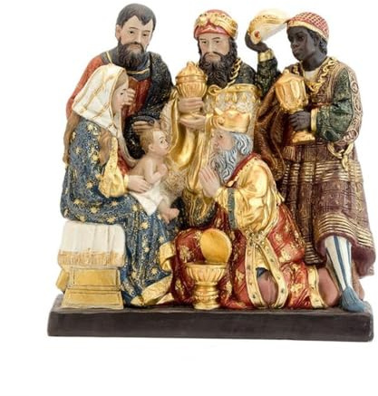 Inmaculada Romero IR Misterio Nacimiento Belén Figura 15 cm. monopieza Navidad Resina Niño Jesús Virgen María San José