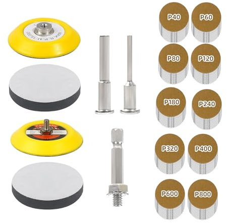 Dischi abrasivi dorati Levigatrice per carta vetrata con gancio e anello per trapano Kit di lucidatura Accessori per la lavorazione del legno