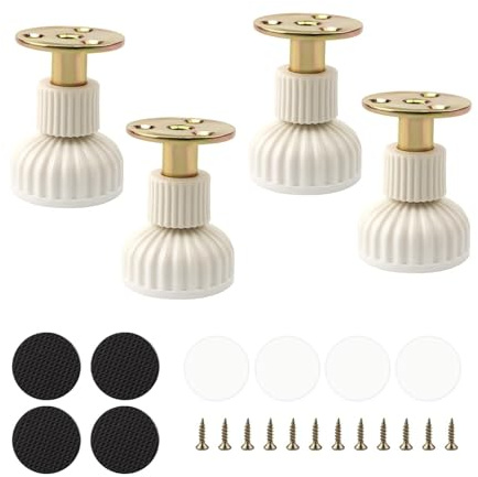 DIYCUT 4 Piezas Patas Regulables, Patas Ajustables para Muebles, Pata Armario Regulables, con Suela Goma Antideslizante, para Armarios, Muebles Cocina, Mesas, Estanterías y Mesillas