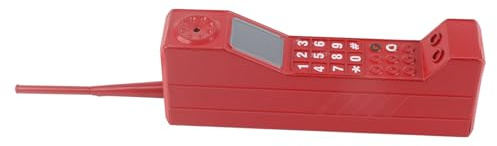 Phefop Retro Brick Cell Phone Ornament, 90s Phone Prop Old Fashioned Portable Props Vintage Brick Decor Iron Vivid Cellphone Model for Photography Movie Scene Home Desktop (Red)
