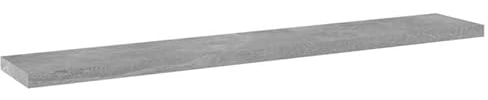 Eleganz Set di 4 mensole, grigio cemento, 60 x 10 x 1,5 cm, sistema di scaffali in legno per soggiorno, ufficio e cucina, robuste e durevoli, salvaspazio, versatile
