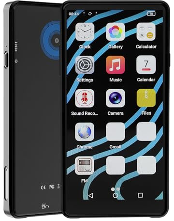 Cuifati Lecteur MP3 64 Go avec Bluetooth et WiFi, Lecteur de Musique MP3 Intelligent à écran Tactile HD de 4,99 Pouces, Appareil Photo Android 12,16 MP et Contrôle Parental