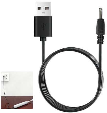 BosuLai Universal USB to 5V DC Cable Charging Power Cord 3.5 x 1.35mm Jack Replacement, 1M 5V USB to DC Barrel Jack Power Cable for Electric Toothbrush Splitter Router LED Lights