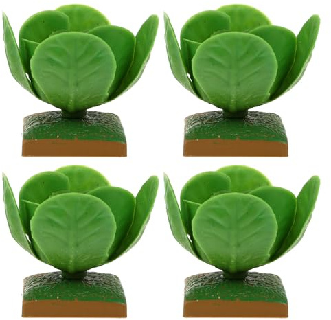BESTonZON 4 Stück Imitations Gemüse Spiellebensmittel Kohlkopf Kohlmodelle aus Farbechtem Kunststoff als Dekoration für Garten Büro Auto