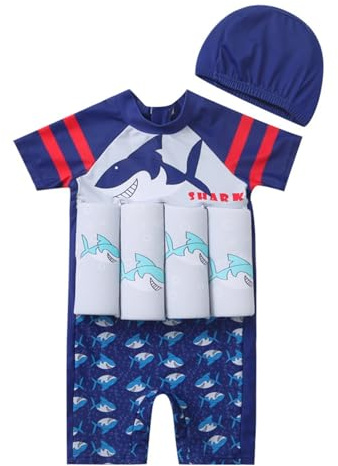 Salvagente Neonati - Costume da Bagno per Bambine E Bambini Galleggiante per Nuotare E Giocare in Acqua Perfetto per Bambini dai 3 Ai 7 Anni Comodo Costume da Bagno (Blue 4-5 Years)