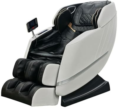 Sanotechnik CALMORA Luxus-Massagesessel, 18 Automatikprogramme, SL Track, Zero-Gravity, Heizfunktion, Bluetooth, schwarz/weiß/Silber/Kupfer, 147x74x108 cm, 71 kg