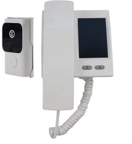 Hosrivae Intercomunicador inalámbrico de video con monitor de 3.5 pulgadas, HD bidireccional, no requiere aplicación WiFi, tonos de llamada personalizables seguridad para el hogar (blanco)