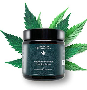 CBD Creme intensiv | vegane Hanf Balsam Salbe pflegend bei Schuppenflechte, Neurodermitis und trockener, rissiger Haut | von Breathe Cosmetics® mit sanfter Ringelblume & wertvollem Hanfextrakt | 100ml
