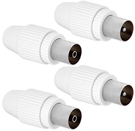 TV Koax 2x Stecker 2x Buchse Set IEC Sat Koaxialkabel Adapter Antennenstecker Antennenkabel Verbinder