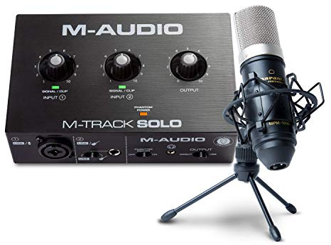 M-Audio Pack d’Enregistrement, Streaming et Podcasting – M-Track Solo Interface Audio USB et Marantz MPM-1000 Microphone à Condensateur