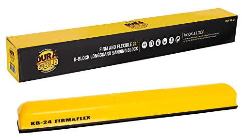 Dura-Gold Pro Series 24 K-Block Sander Firm & Flex XL Longboard Hand Sanding Block Pad with Hook & Loop Backing and PSA Sandpaper Conversion Adapter Pad, Automotive Marine Paint Prep Sand Woodworking