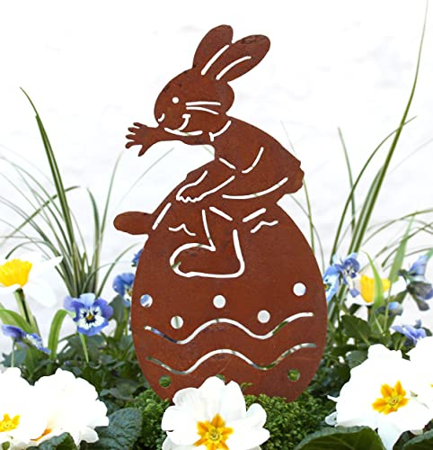 LB H&F Osterhase Gartendeko Rost Ostern Osterei Frühling Deko Garten