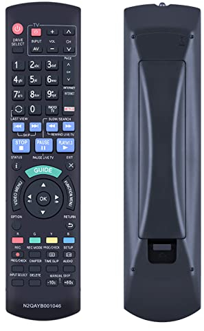 GOUYESHO N2QAYB001046 Télécommande de Rechange pour enregistreur DVD Panasonic pour Blu-Ray DMR-BCT720 DMR-BCT750 DMR-BCT755 DMR-BCT850 DMR-BCT855 DMR-BCT950 DMR-BST755 DMR-BST850 DMR-BWT73 5