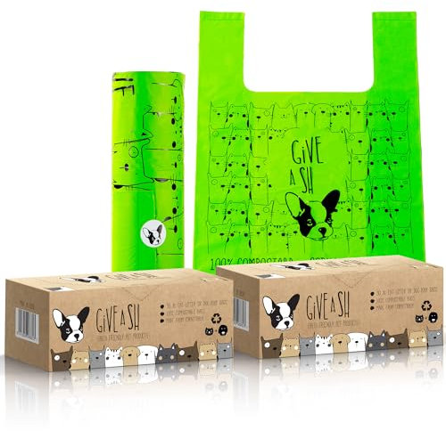 Certified Home kompostierbare Katzenstreubeutel für Kot, 10% für wohltätige Zwecke, Katzenkotbeutel auf Maisstärke-Basis zur Reinigung von Katzentoiletten, NF T51-800 konform (60 extra große