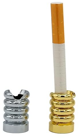 raupir Set 2x Gluttöter rund für Aschenbecher gold silber Metall Glutkiller Glutlöscher wellenförmig