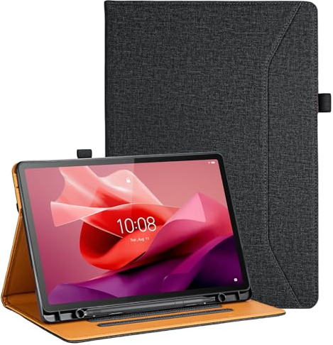 Vakarey per Lenovo Tab P12 Cover con Portapenne Bambini Antiurto per Lenovo Tab P12 Custodia 12.7 Pollici,Nero